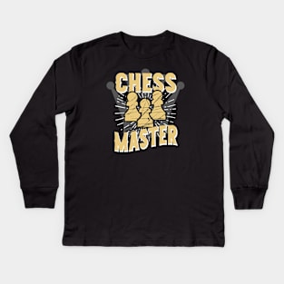 Chess Master King Chess Player Kids Long Sleeve T-Shirt